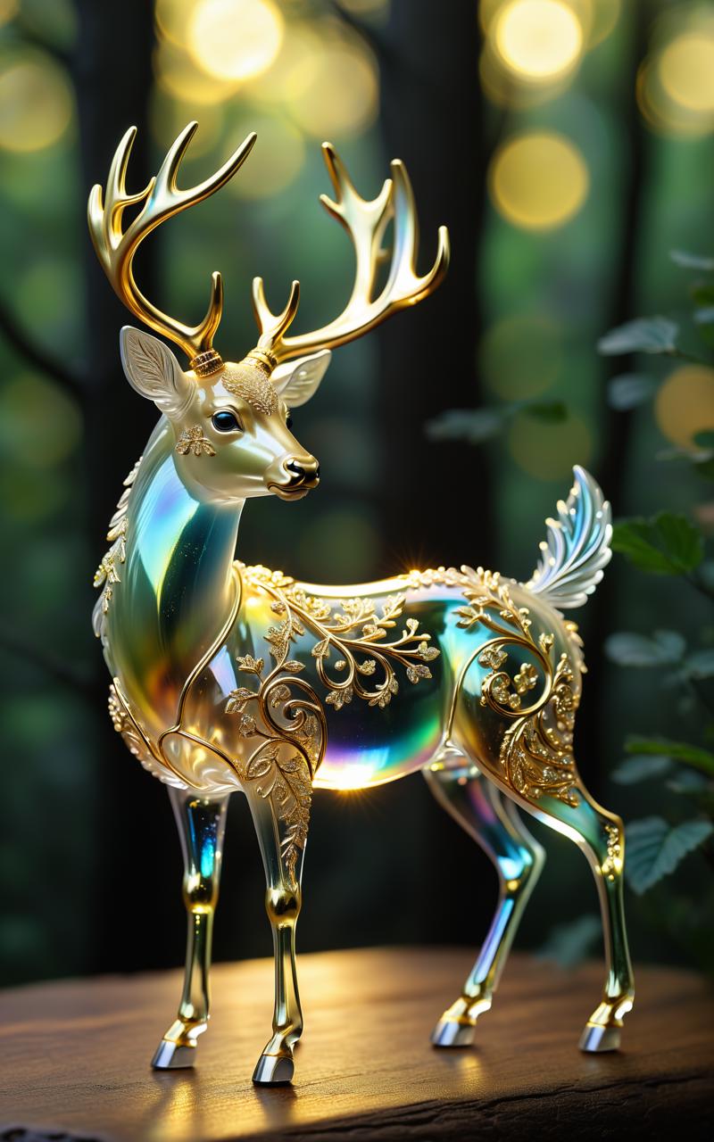 04071-1608957012-extremely delicate iridiscent deer made of glass, translucent, tiny golden accents, beautifully and intricately detailed, ethere.png